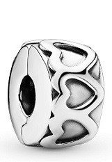 itty-bitty silver row of hearts Pandora baby charm
